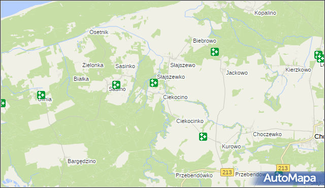 mapa Ciekocino, Ciekocino na mapie Targeo