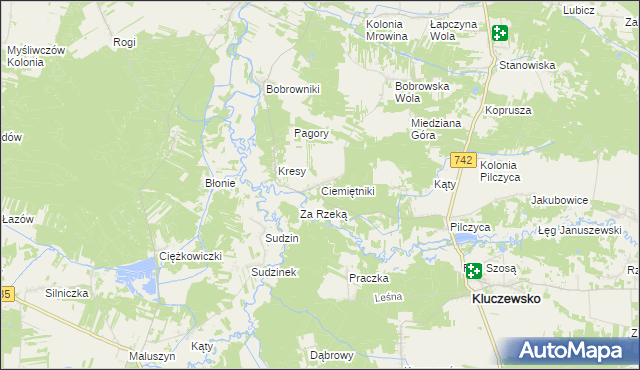 mapa Ciemiętniki, Ciemiętniki na mapie Targeo