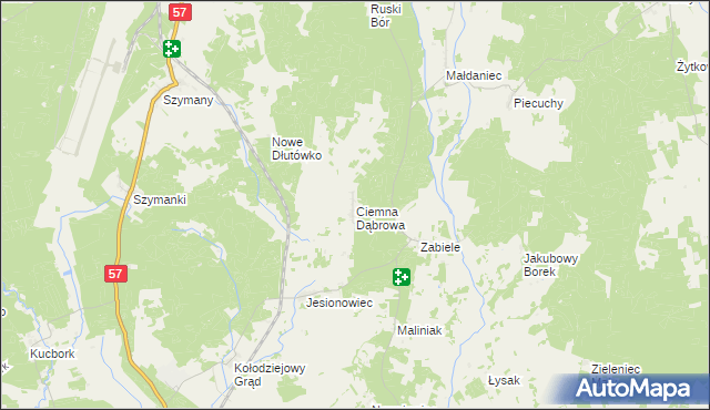 mapa Ciemna Dąbrowa, Ciemna Dąbrowa na mapie Targeo