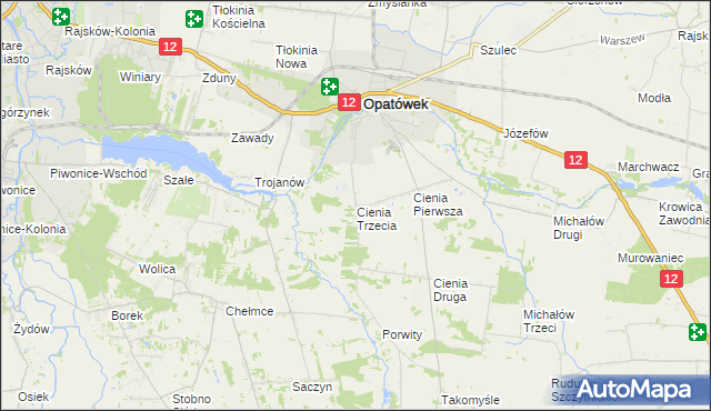 mapa Cienia Trzecia, Cienia Trzecia na mapie Targeo