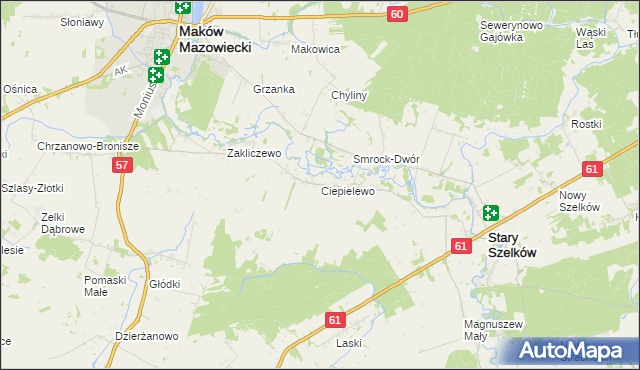 mapa Ciepielewo, Ciepielewo na mapie Targeo