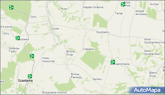 mapa Cieślanki, Cieślanki na mapie Targeo