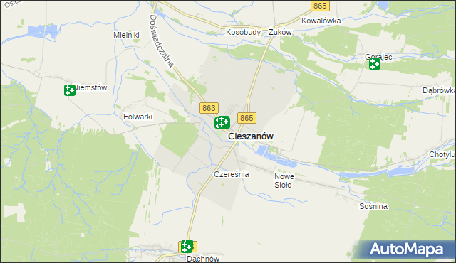 mapa Cieszanów, Cieszanów na mapie Targeo