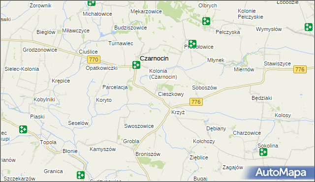 mapa Cieszkowy, Cieszkowy na mapie Targeo