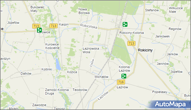 mapa Cisów gmina Rokiciny, Cisów gmina Rokiciny na mapie Targeo