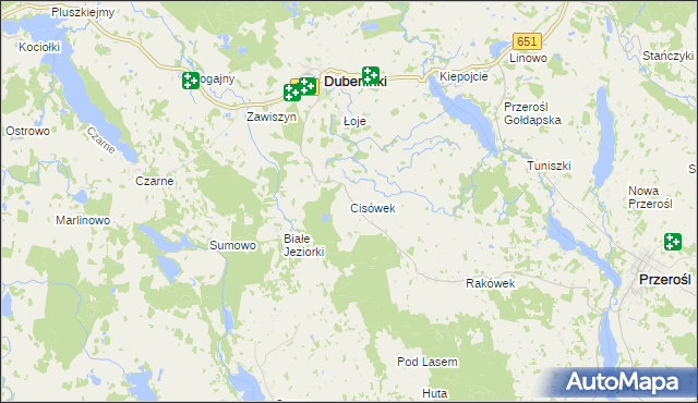 mapa Cisówek gmina Dubeninki, Cisówek gmina Dubeninki na mapie Targeo