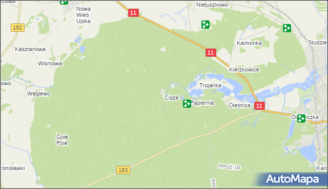 mapa Cisze, Cisze na mapie Targeo