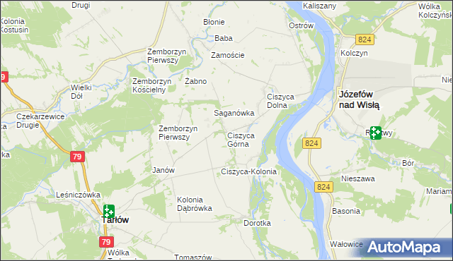 mapa Ciszyca Górna, Ciszyca Górna na mapie Targeo