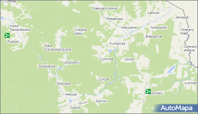 mapa Ciumicze, Ciumicze na mapie Targeo