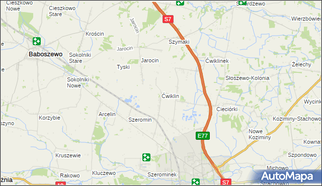 mapa Ćwiklin, Ćwiklin na mapie Targeo