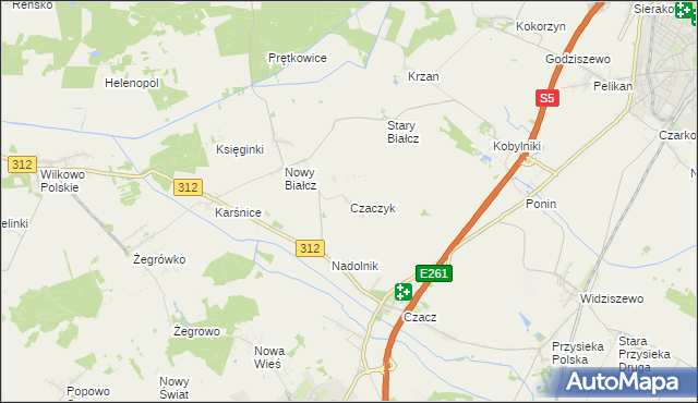 mapa Czaczyk, Czaczyk na mapie Targeo