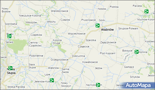 mapa Czajęcice, Czajęcice na mapie Targeo