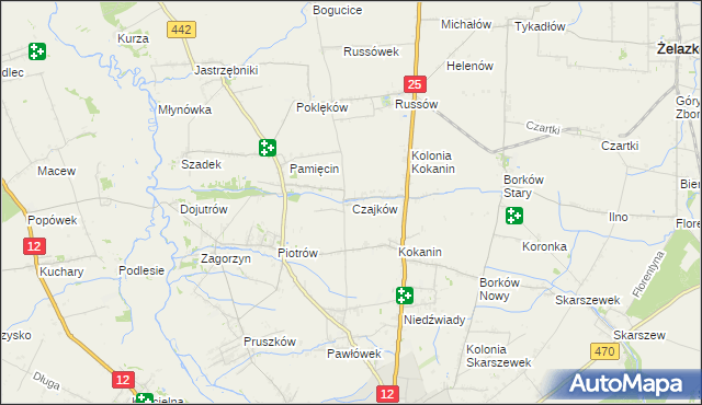 mapa Czajków gmina Blizanów, Czajków gmina Blizanów na mapie Targeo