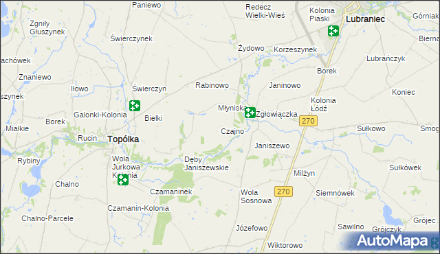 mapa Czajno, Czajno na mapie Targeo