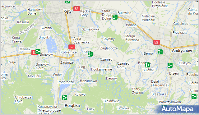 mapa Czaniec, Czaniec na mapie Targeo