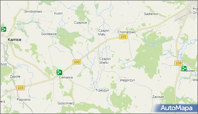 mapa Czaplin Wielki, Czaplin Wielki na mapie Targeo