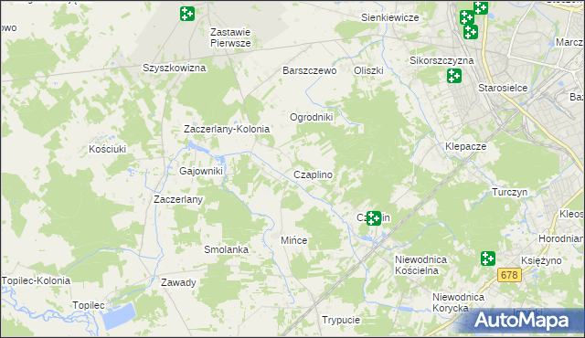 mapa Czaplino gmina Choroszcz, Czaplino gmina Choroszcz na mapie Targeo