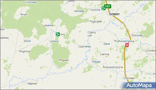 mapa Czarniewo, Czarniewo na mapie Targeo