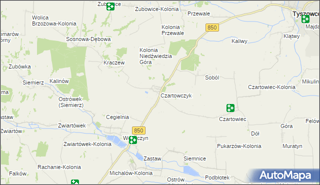 mapa Czartowczyk, Czartowczyk na mapie Targeo