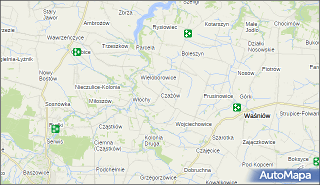 mapa Czażów, Czażów na mapie Targeo