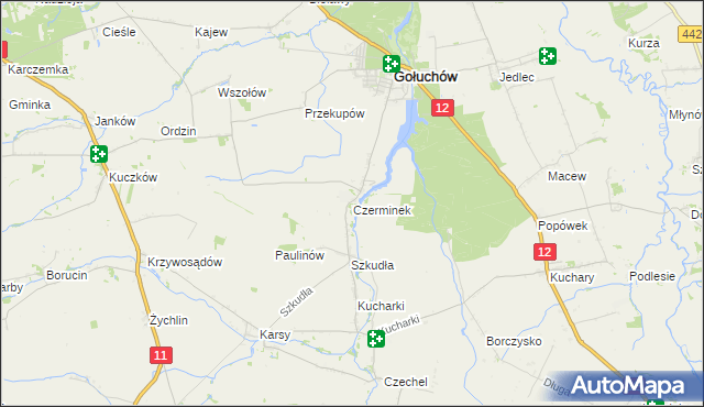 mapa Czerminek, Czerminek na mapie Targeo