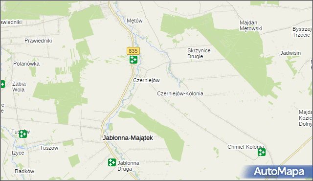 mapa Czerniejów-Kolonia, Czerniejów-Kolonia na mapie Targeo