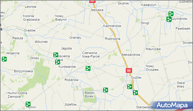 mapa Czerwona Niwa, Czerwona Niwa na mapie Targeo