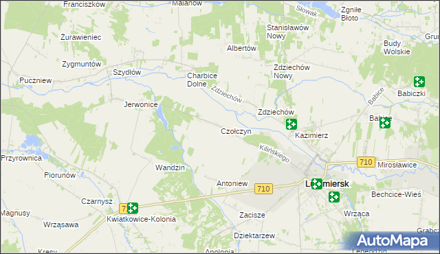 mapa Czołczyn, Czołczyn na mapie Targeo