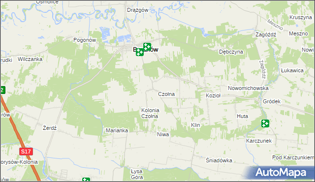 mapa Czołna, Czołna na mapie Targeo