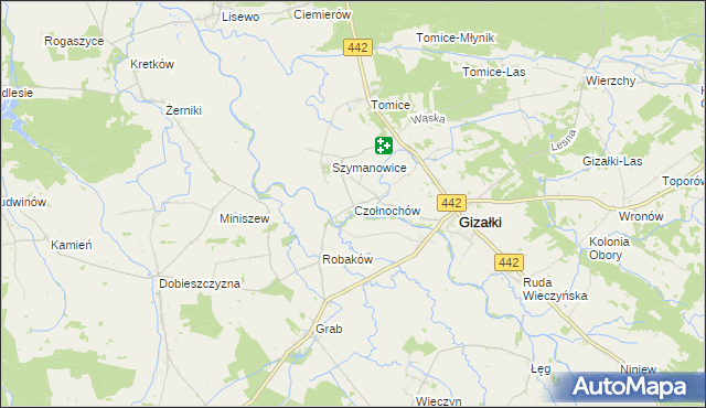 mapa Czołnochów, Czołnochów na mapie Targeo