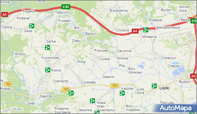 mapa Czułów, Czułów na mapie Targeo