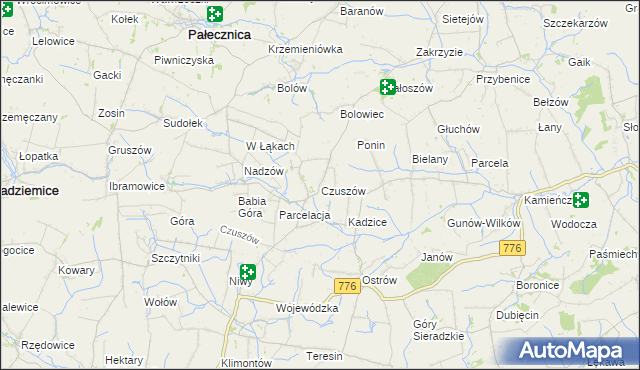 mapa Czuszów, Czuszów na mapie Targeo