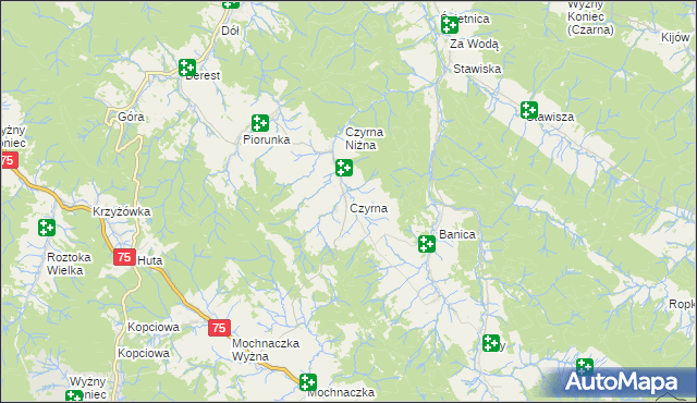 mapa Czyrna, Czyrna na mapie Targeo