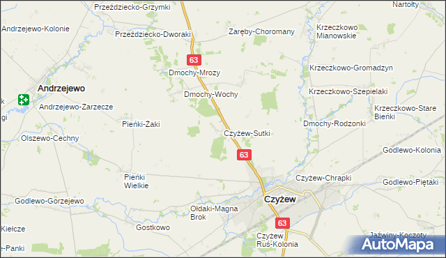 mapa Czyżew-Sutki, Czyżew-Sutki na mapie Targeo