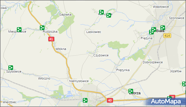 mapa Czyżowice gmina Prudnik, Czyżowice gmina Prudnik na mapie Targeo