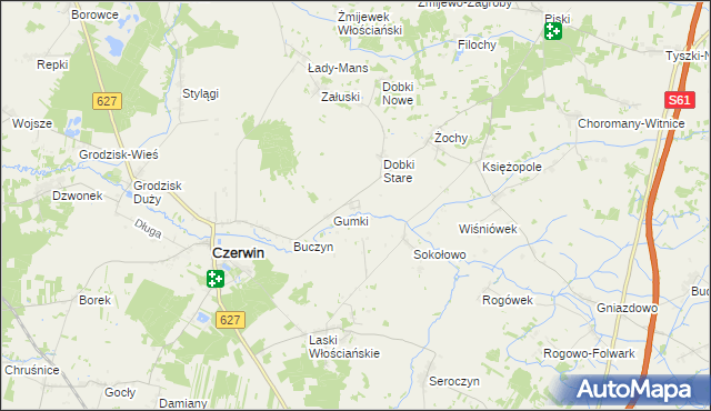 mapa Dąbek gmina Czerwin, Dąbek gmina Czerwin na mapie Targeo