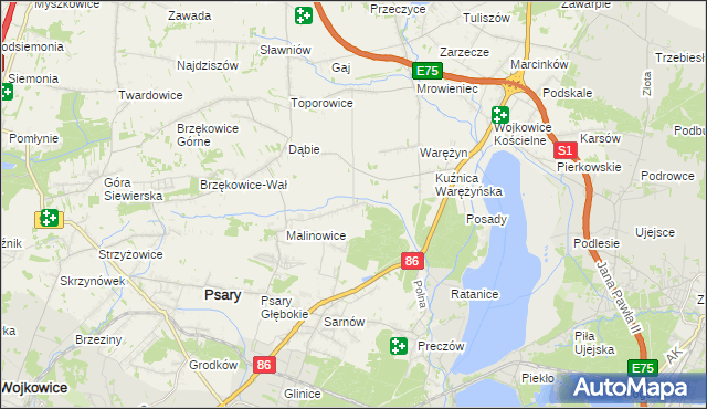 mapa Dąbie Chrobakowe, Dąbie Chrobakowe na mapie Targeo