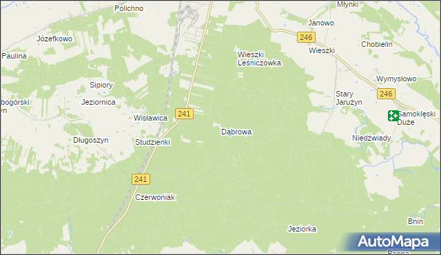 mapa Dąbrowa gmina Szubin, Dąbrowa gmina Szubin na mapie Targeo