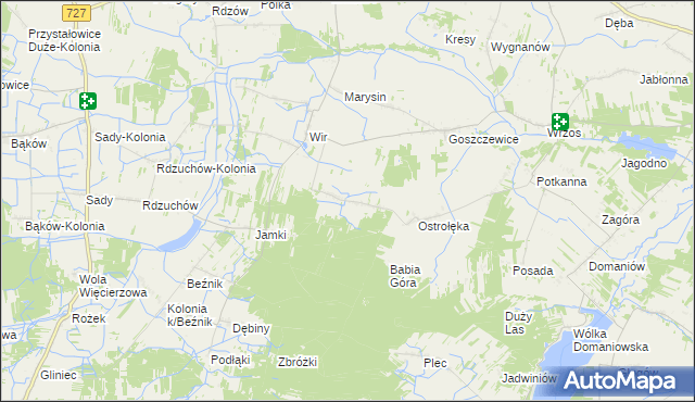 mapa Dąbrowa Goszczewicka, Dąbrowa Goszczewicka na mapie Targeo