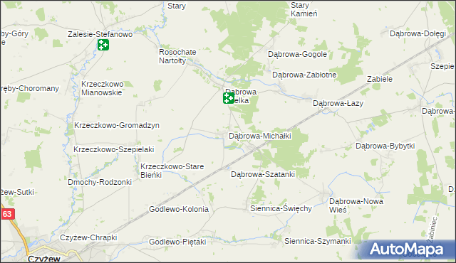mapa Dąbrowa-Michałki, Dąbrowa-Michałki na mapie Targeo