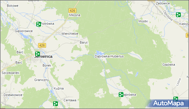 mapa Dąbrówka-Hubertus, Dąbrówka-Hubertus na mapie Targeo