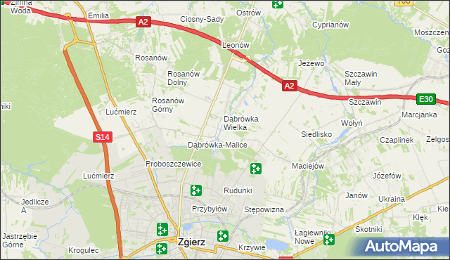 mapa Dąbrówka-Sowice, Dąbrówka-Sowice na mapie Targeo