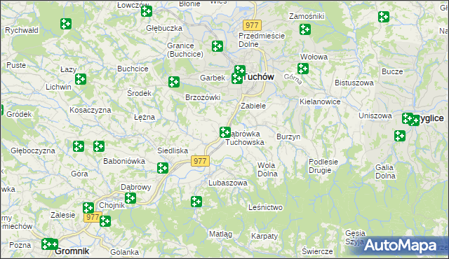 mapa Dąbrówka Tuchowska, Dąbrówka Tuchowska na mapie Targeo