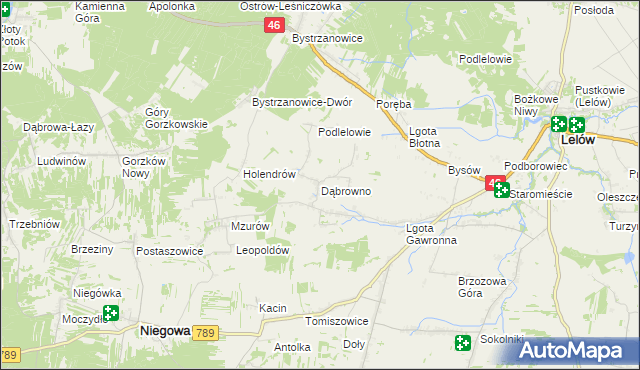 mapa Dąbrowno gmina Niegowa, Dąbrowno gmina Niegowa na mapie Targeo