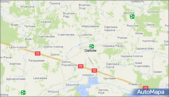 mapa Dalików, Dalików na mapie Targeo