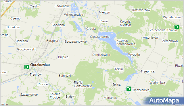 mapa Daniszewice, Daniszewice na mapie Targeo