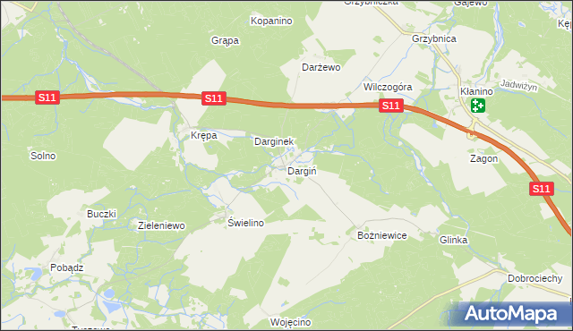 mapa Dargiń, Dargiń na mapie Targeo