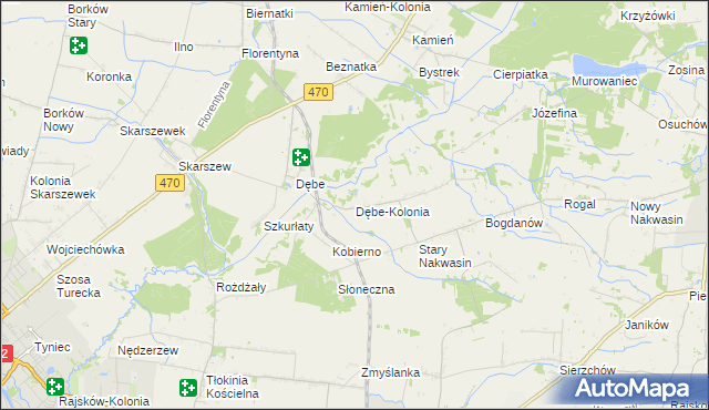 mapa Dębe-Kolonia, Dębe-Kolonia na mapie Targeo