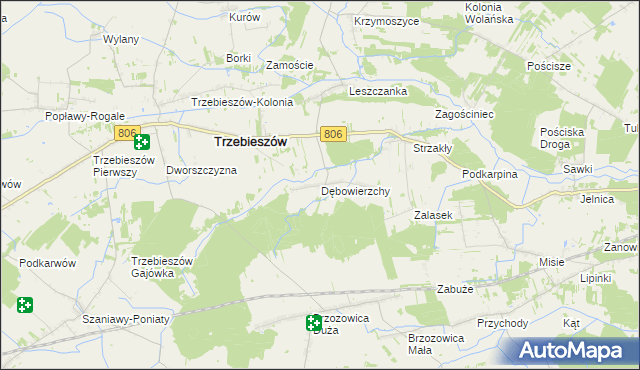 mapa Dębowierzchy, Dębowierzchy na mapie Targeo