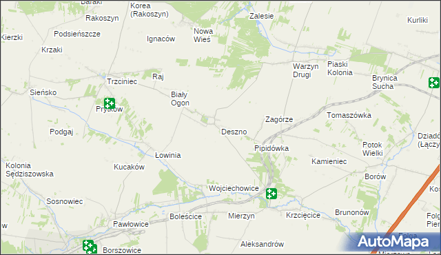 mapa Deszno, Deszno na mapie Targeo